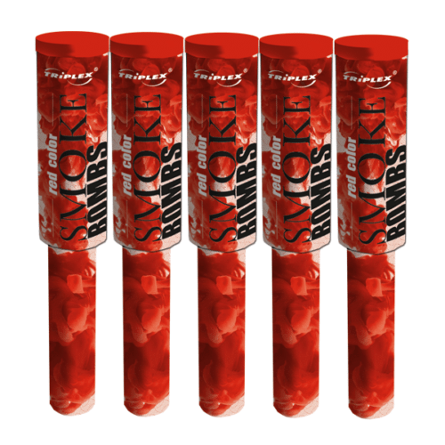 Świece dymne SMOKE BOMBS - TXF543-1 czerwone Triplex - 5 sztuk