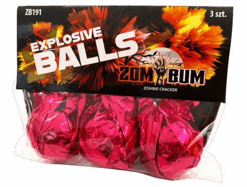 Trzaskające kulki EXPLOSIVE BALLS Zombie Cracker - ZB191 Zom Bum 3 sztuki