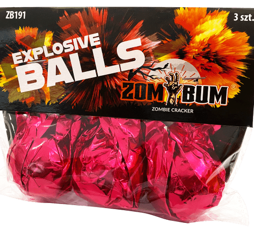 Trzaskające kulki EXPLOSIVE BALLS Zombie Cracker - ZB191 Zom Bum 3 sztuki