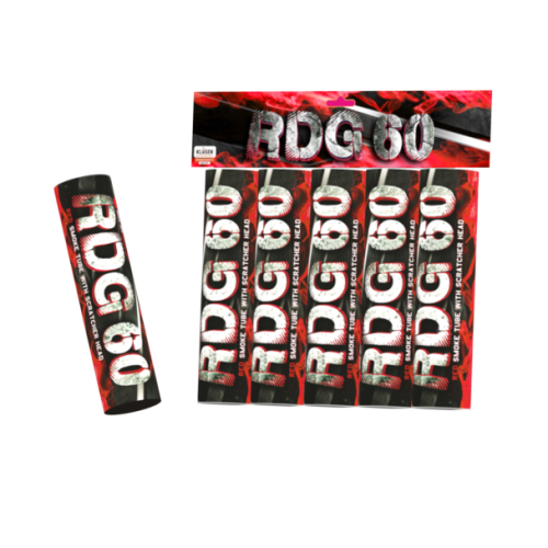 Pochodnie dymne na draskę RDG60 czerwone - RDG60C(SH) Klasek 5 sztuk