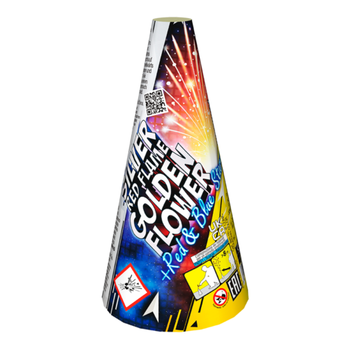 Wulkan SILVER RED FLAME GOLDEN FLOWER + RED & BLUE STARS - JF92 Jorge 1 sztuka