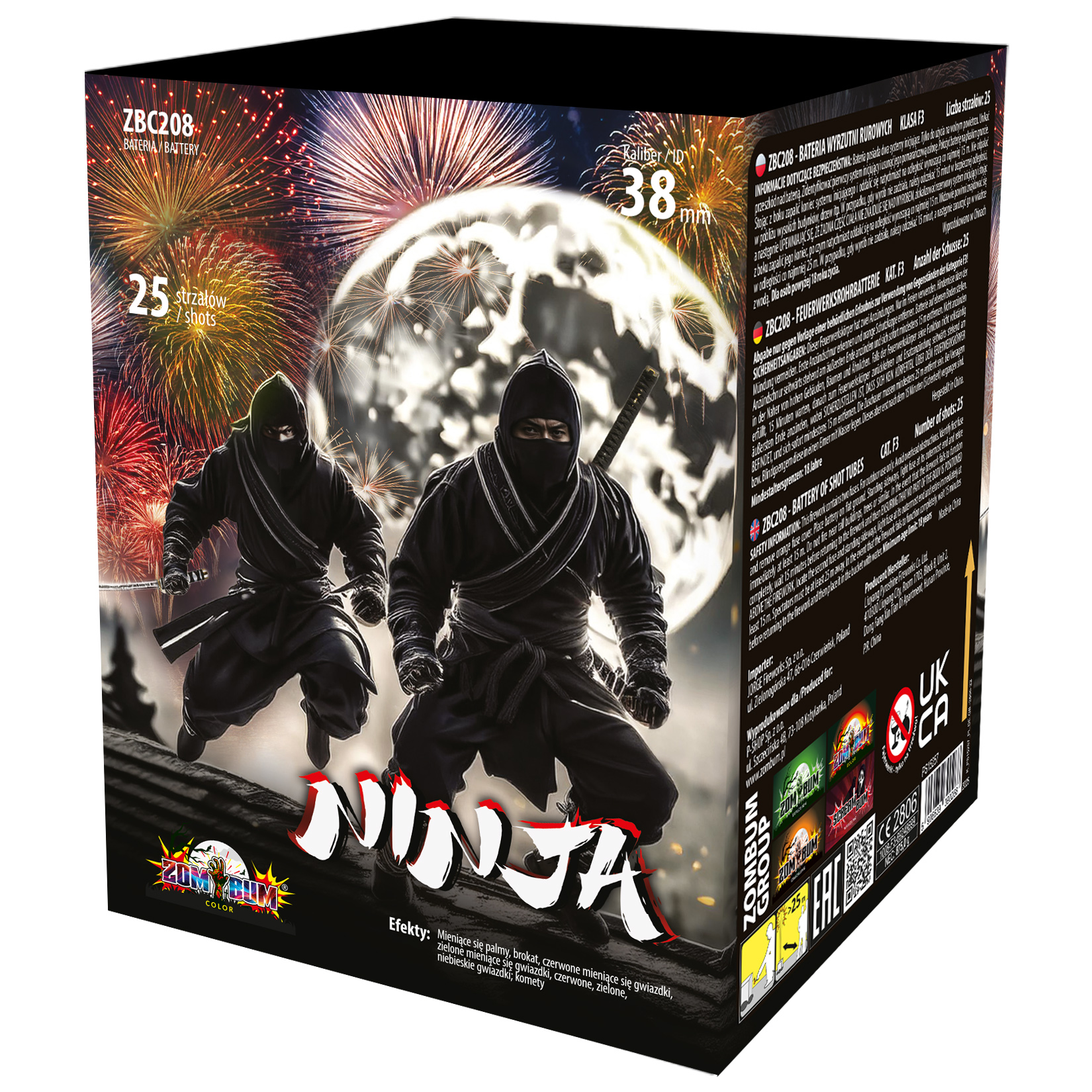 Wyrzutnia NINJA Color Bum 25 strzałów - ZBC208 ZomBum